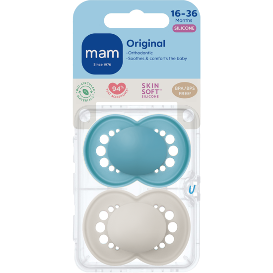 MAM Original Silicone 16-36 mån Neutral Unprinted 2-pack