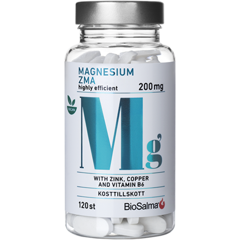 Köp 2 få 25% | BioSalma Magnesium ZMA 200 mg 120 tabletter