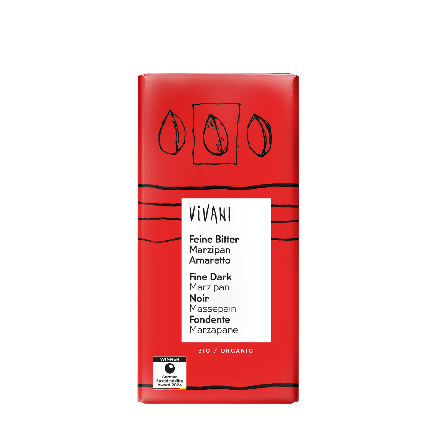 Vivani Mörk Marsipan Amaretto EKO 100 g