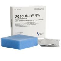 Descutan kutan lösning och medicinerad svamp 4 % 4 x 15 ml