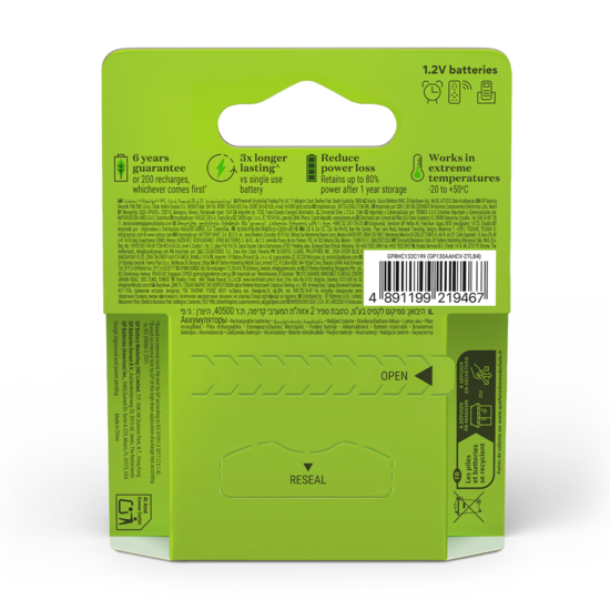 GP Batteries Recharge AA-batteri 1300mAh 4 st