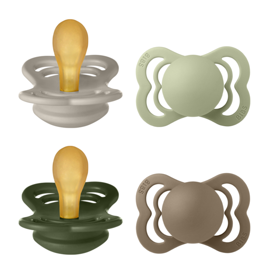 BIBS Supreme Latex Size 1 Sand/Sage/Hunter Green/Dark Oak 4-pack