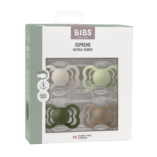 BIBS Supreme Latex Size 1 Sand/Sage/Hunter Green/Dark Oak 4-pack