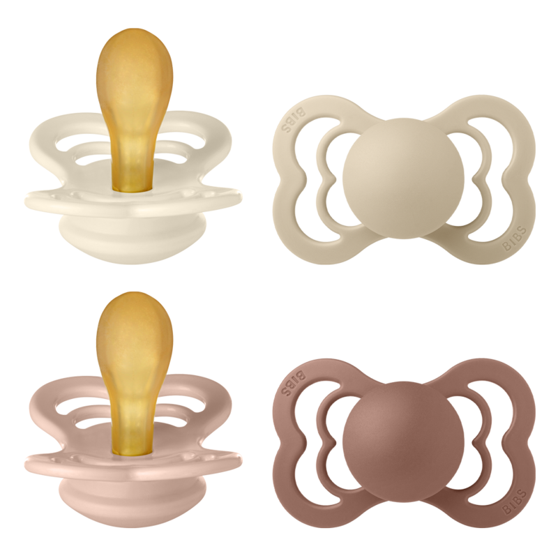 BIBS Supreme Latex Size 2 Ivory/Vanilla/Blush/Woodchuck 4-pack
