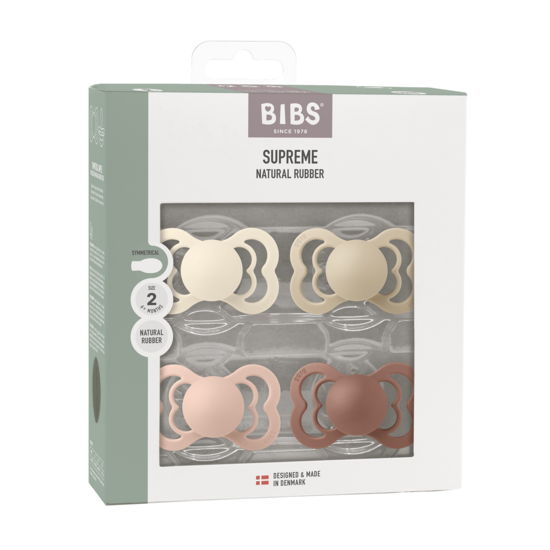 BIBS Supreme Latex Size 2 Ivory/Vanilla/Blush/Woodchuck 4-pack