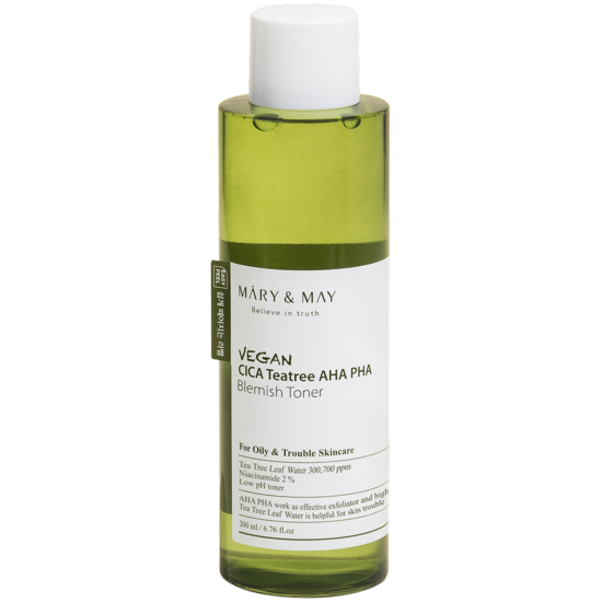 Mary&May Vegan CICA Tea Tree AHA PHA Blemish Toner 200 ml 
