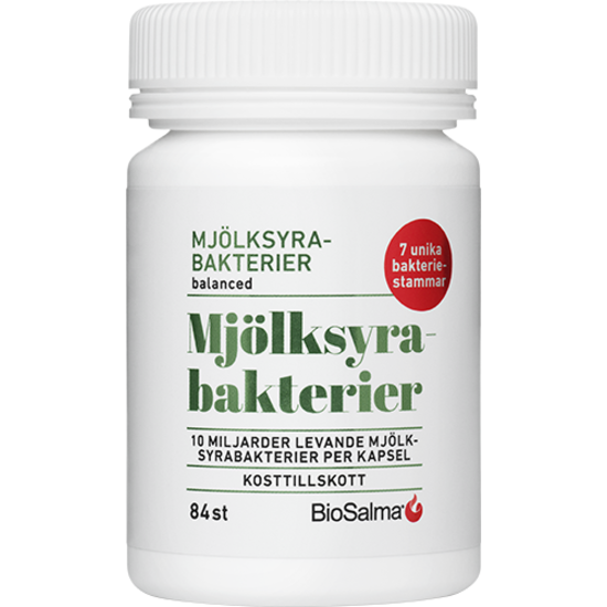 BioSalma Mjölksyrabakterier 10 miljarder 7 stammar 84 kapslar
