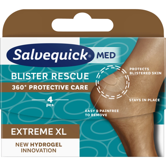 SalvequickMED Blister Rescue Extreme XL plåster 4 st