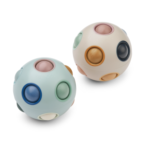 LIEWOOD Solene Pusselboll Ice Blue multi mix 2-pack