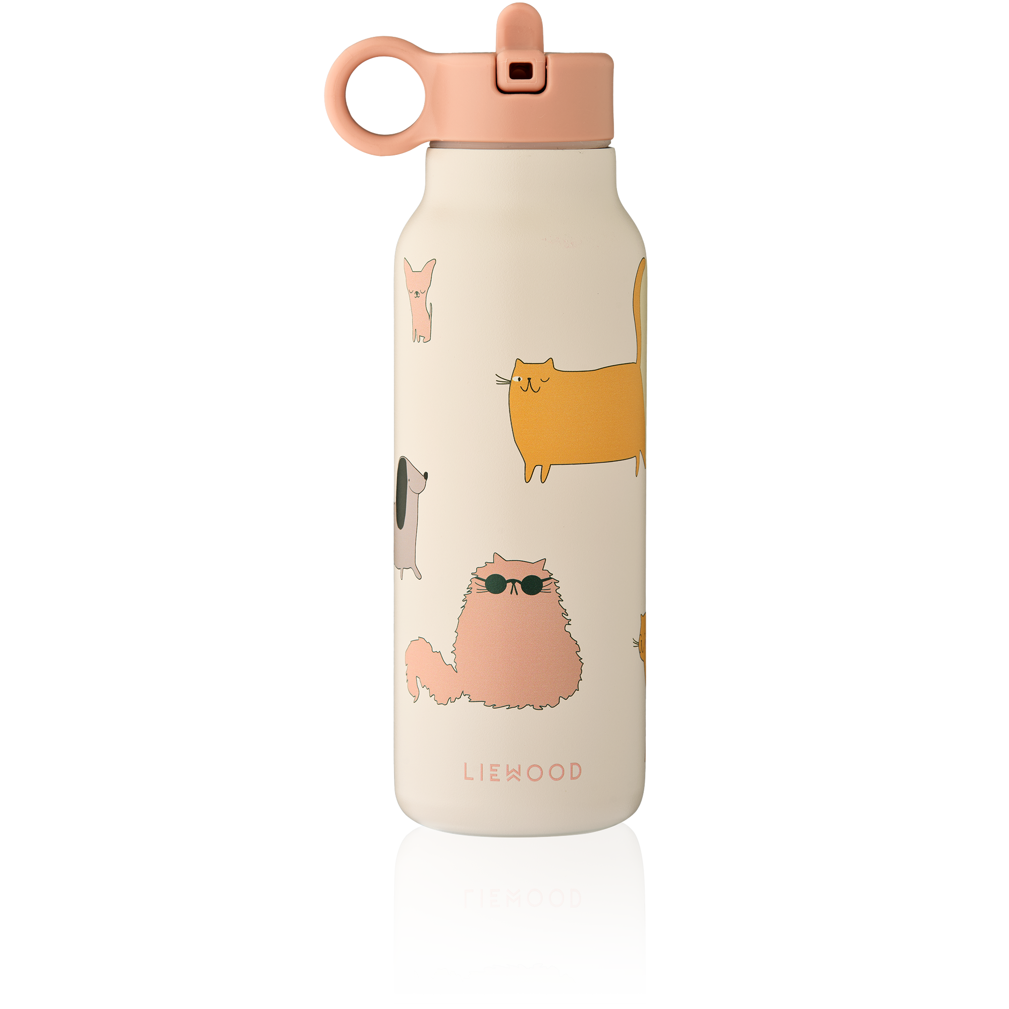 LIEWOOD Falk Vattenflaska Cats and Dogs/Sandy 350 ml