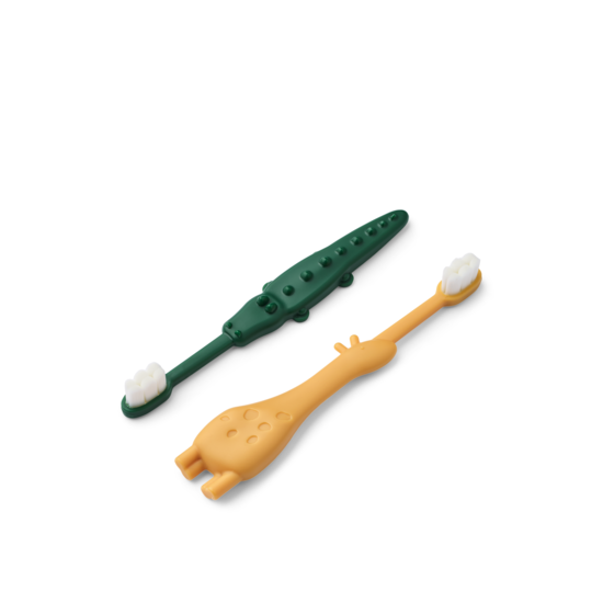LIEWOOD Fabio Babytandborste Yellow Mellow/Garden Green