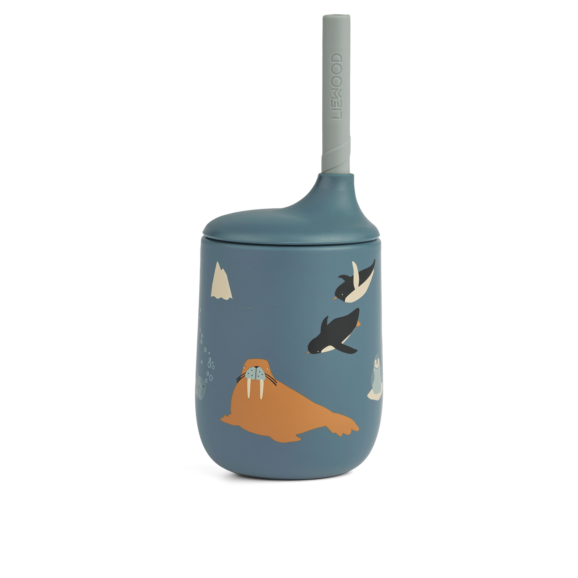 LIEWOOD Ellis Sugrörsmugg Arctic Sea/Ocean View 230 ml