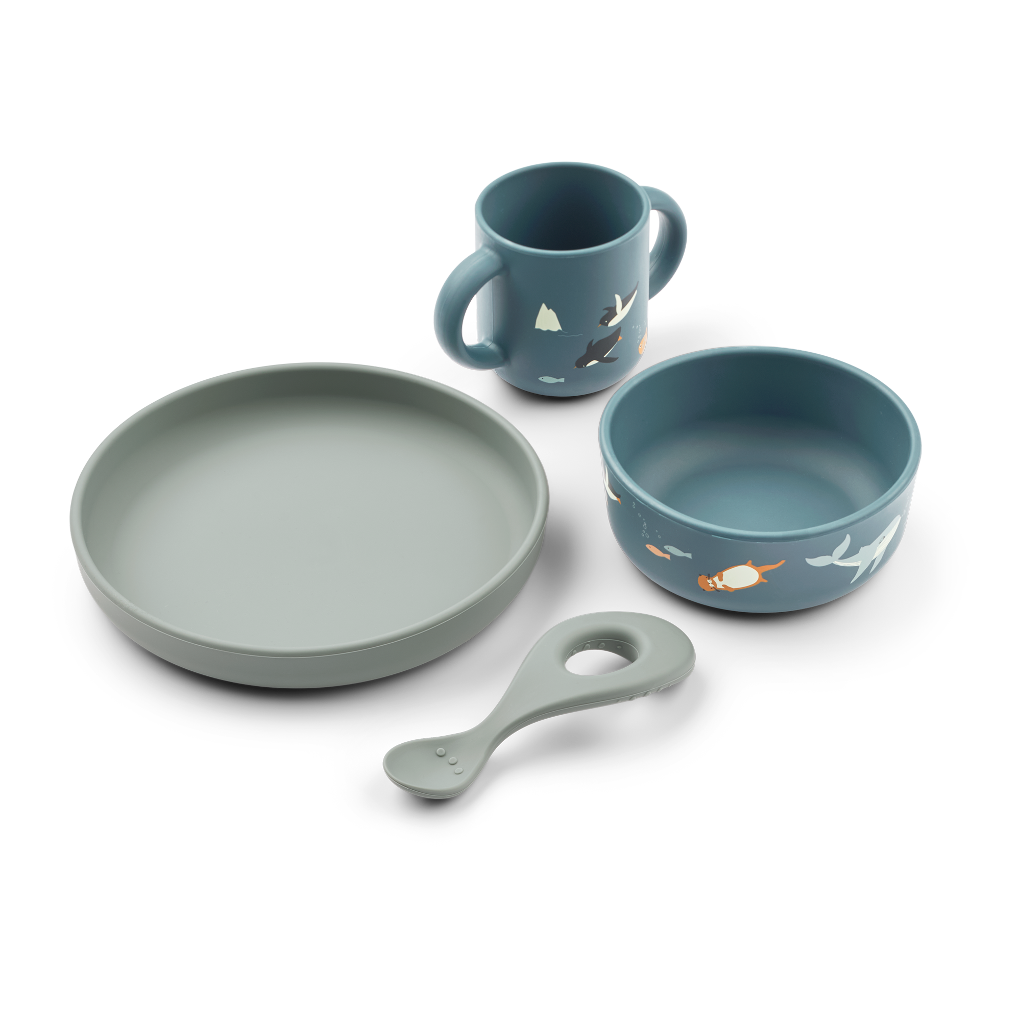 LIEWOOD Vivi Silikonservis Set Arctic Sea/Ocean View