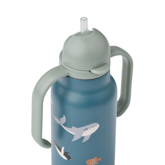 LIEWOOD Kimmie Sugrörsflaska Arctic Sea/Ocean view 250 ml