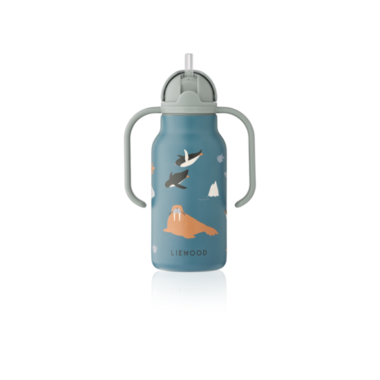 LIEWOOD Kimmie Sugrörsflaska Arctic Sea/Ocean view 250 ml