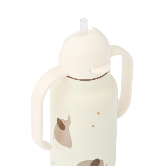 LIEWOOD Kimmie Sugrörsflaska Elephant/Creme de la Crème 250 ml