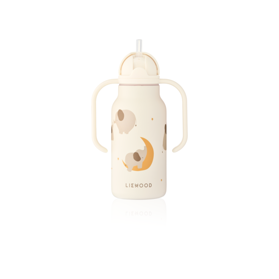 LIEWOOD Kimmie Sugrörsflaska Elephant/Creme de la Crème 250 ml