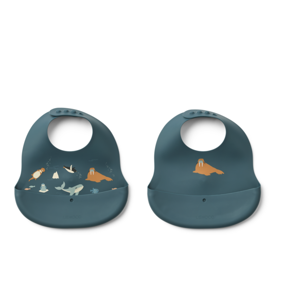 LIEWOOD Ember Haklapp Arctic Sea/Ocean View 2-pack