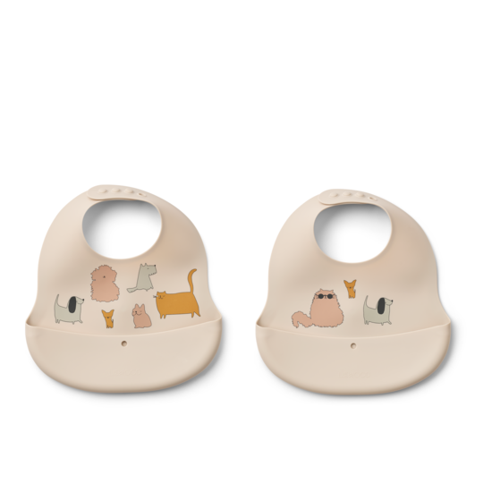 LIEWOOD Ember Haklapp Cats and Dogs/Sandy 2-pack