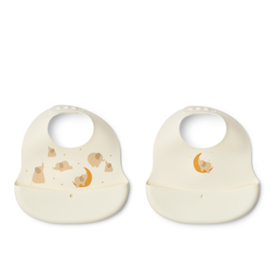 LIEWOOD Ember Haklapp Elephant/Creme de la Creme 2-pack