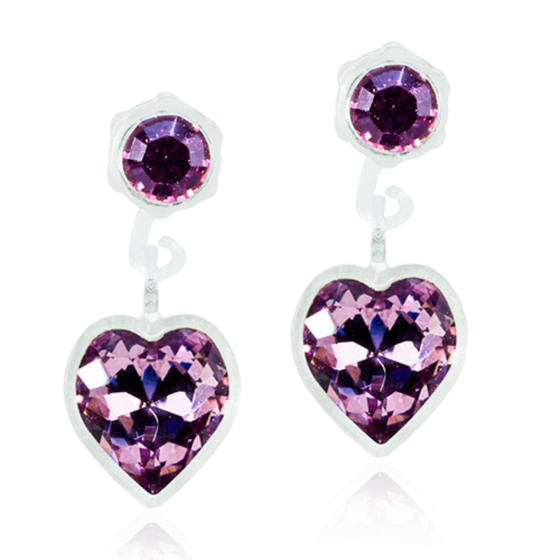 Blomdahl örhängen Blomdahl MP Pendant Heart 4/6 mm Light Amethyst