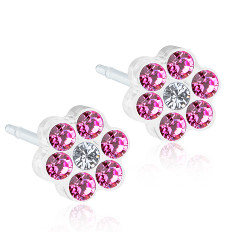 Blomdahl örhängen Blomdahl MP Daisy 5 mm Rose/Crystal