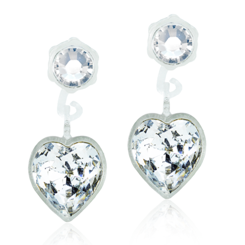 Blomdahl örhängen Blomdahl MP Pendant Heart 4/6 mm Crystal