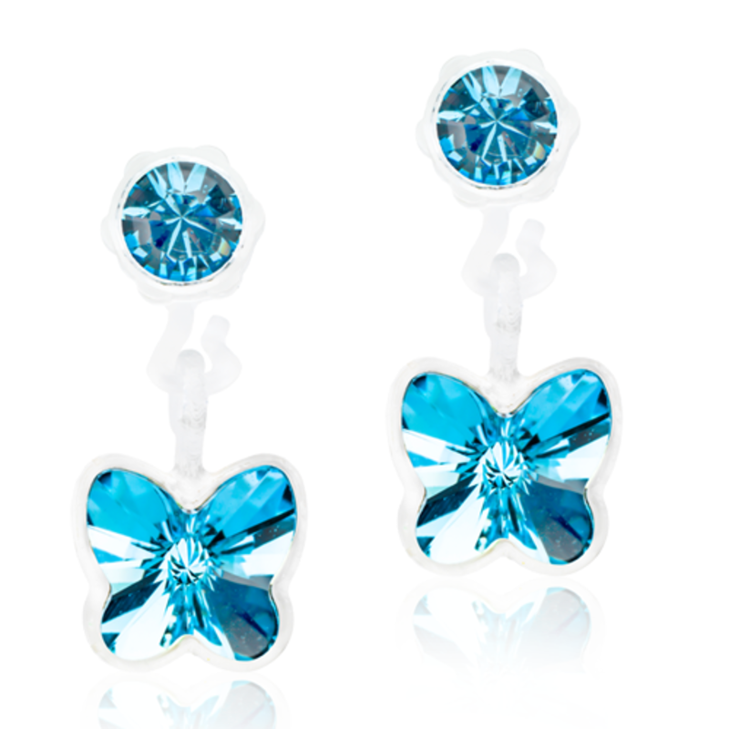 Blomdahl Örhängen Pendant Butterfly Aquamarine 4/5 mm