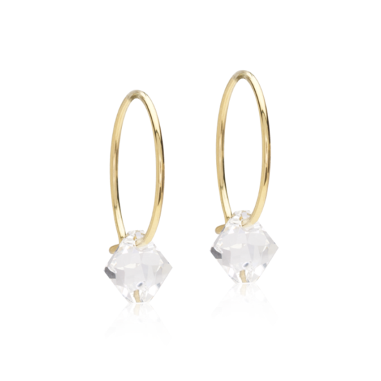 Blomdahl GT Ear Ring 14 mm, Bicone 6 mm Crystal