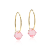 Blomdahl GT Ear Ring 14 mm, Bicone 6 mm Light Rose