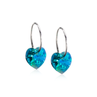 Blomdahl NT Ear Ring 14 mm, Heart 10 mm Turquoise