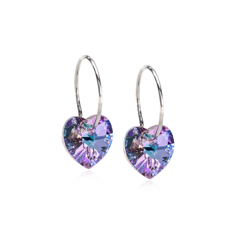 Blomdahl örhängen Blomdahl NT Ear Ring 14 mm, Heart 10 mm Lilac