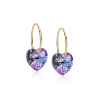 Blomdahl GT Ear Ring 14 mm, Heart 10 mm Lilac