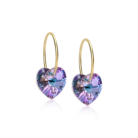 Blomdahl GT Ear Ring 14 mm, Heart 10 mm Lilac