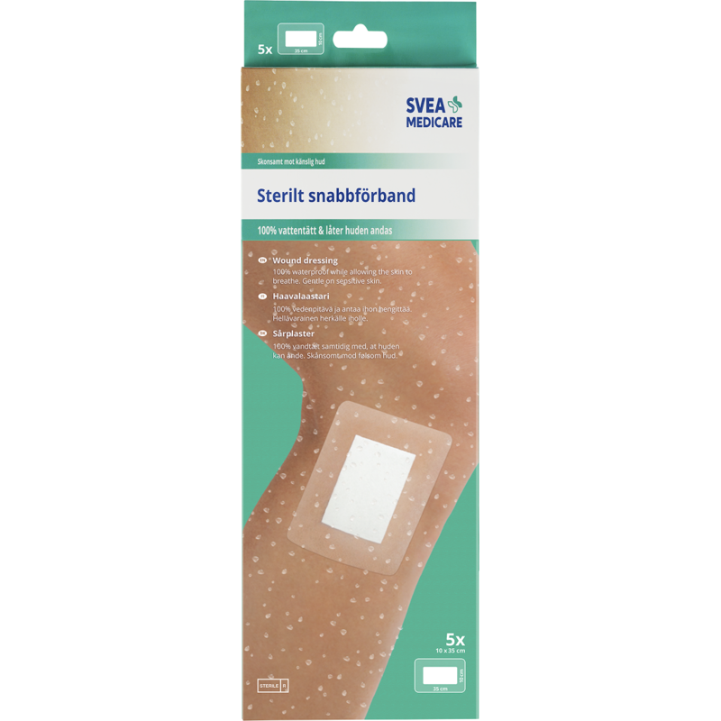 Svea Medicare Sterilt Vattentätt Förband 10 x 35 cm 5 st
