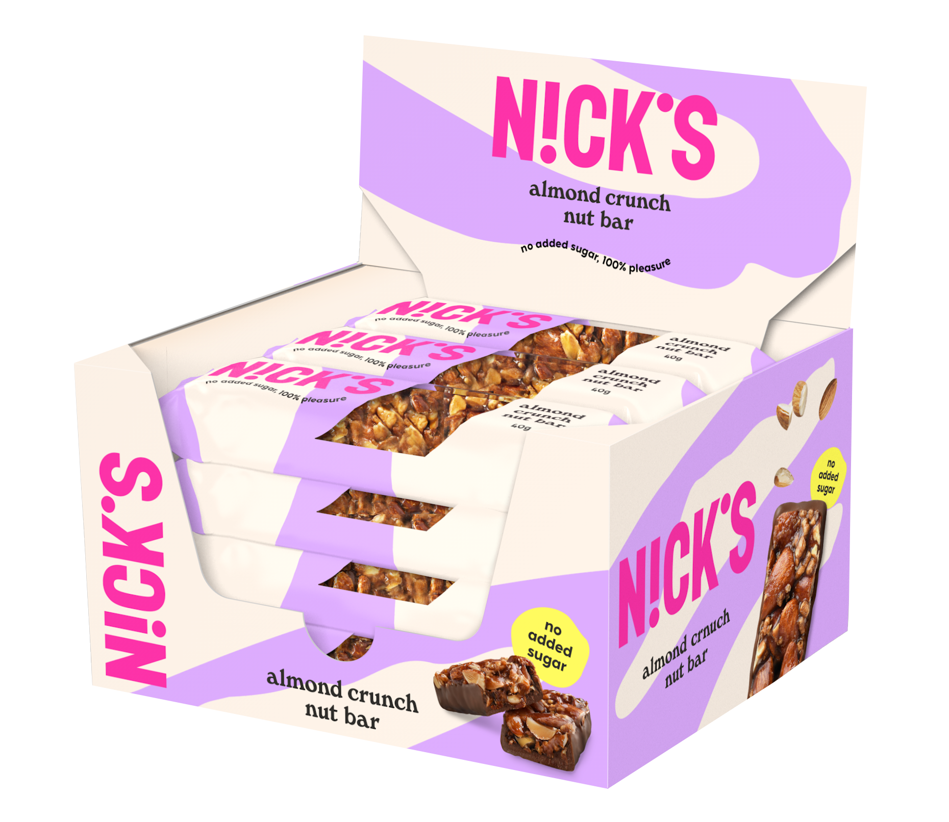 Nicks Nut Bar Almond Crunch 40 g 12-pack