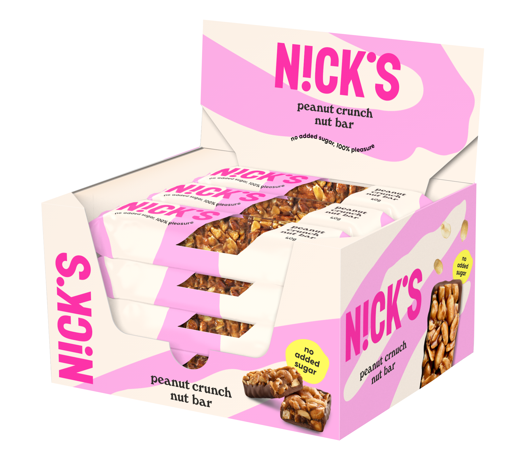 Nicks Nut Bar Peanut Crunch 40 g 12-pack