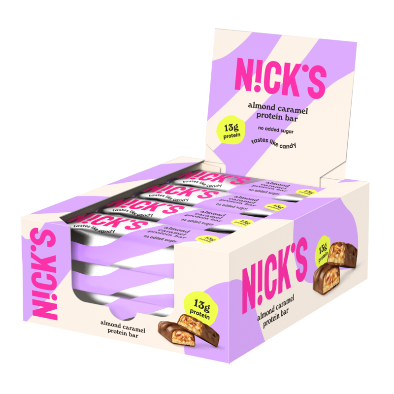 Nicks Protein Bar Almond Caramel 50 g 12-pack