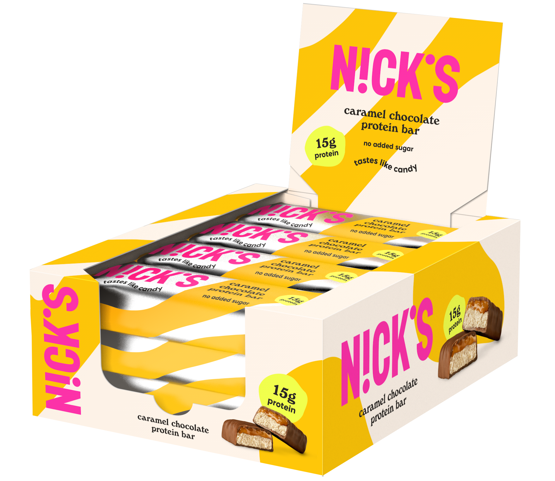 Nicks Protein Bar Caramel Chocolate 50 g 12-pack