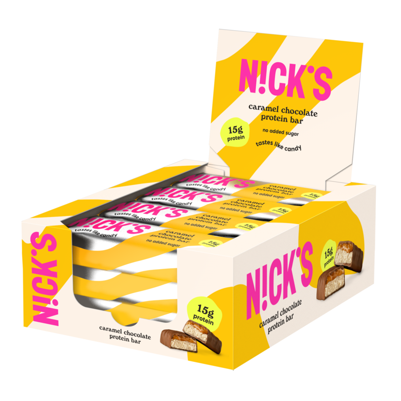 Nicks Protein Bar Caramel Chocolate 50 g 12-pack