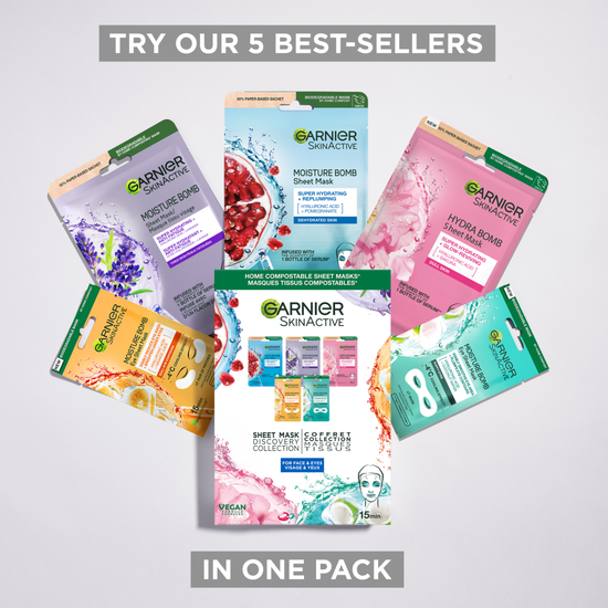 Garnier SkinActive Tissue Mask Discovery Collection for Face & Eyes 5 st