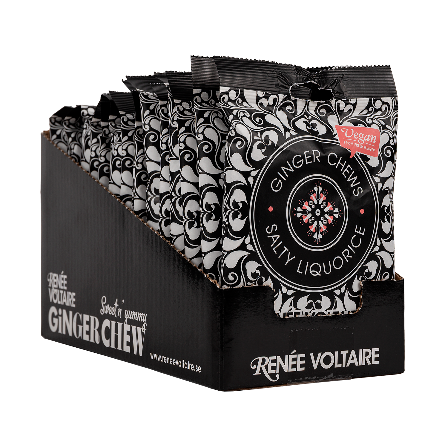 Renée Voltaire Ginger Chews Saltlakrits 84 g 15-pack