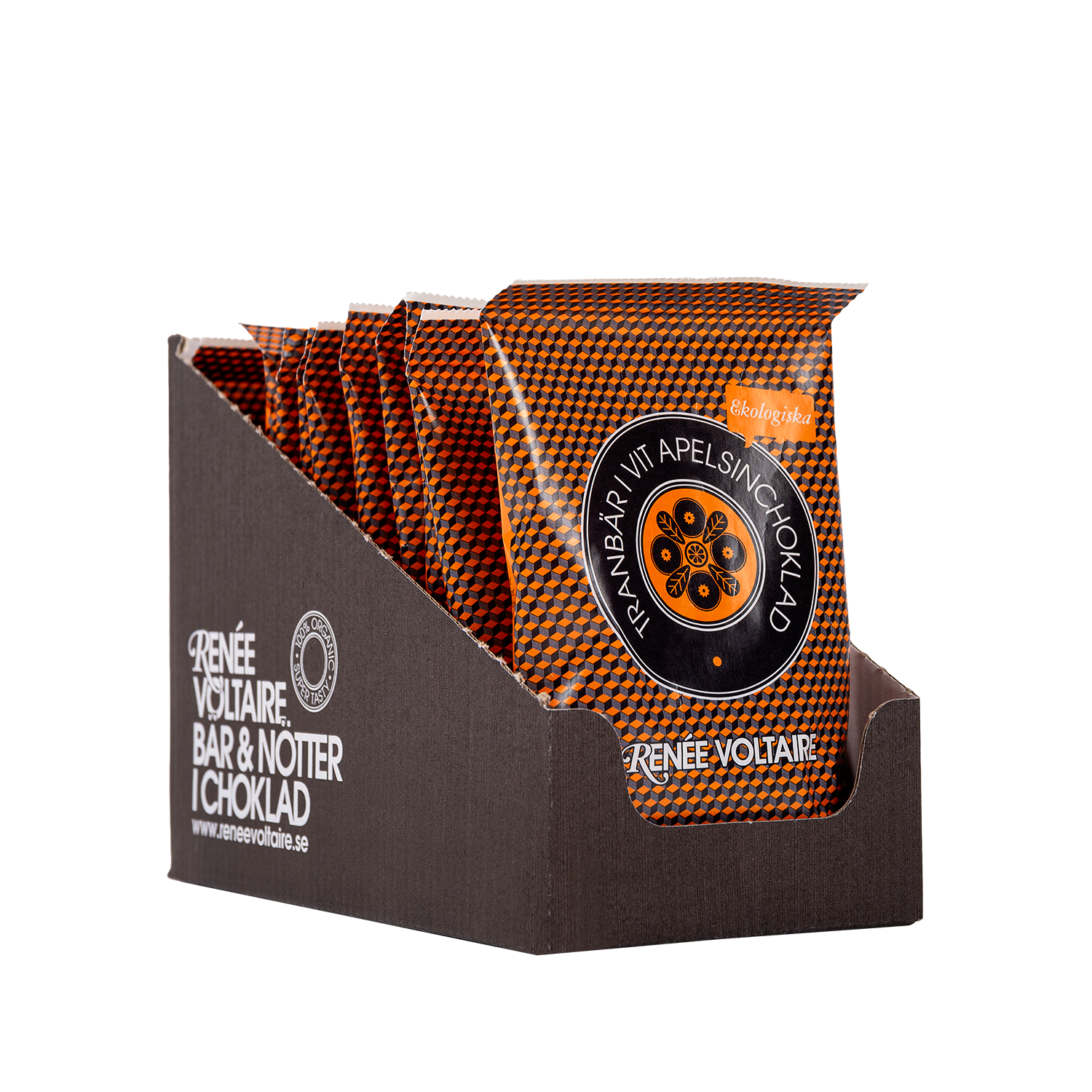 Renée Voltaire Tranbär i Vit Apelsinchoklad EKO 45 g 10-pack