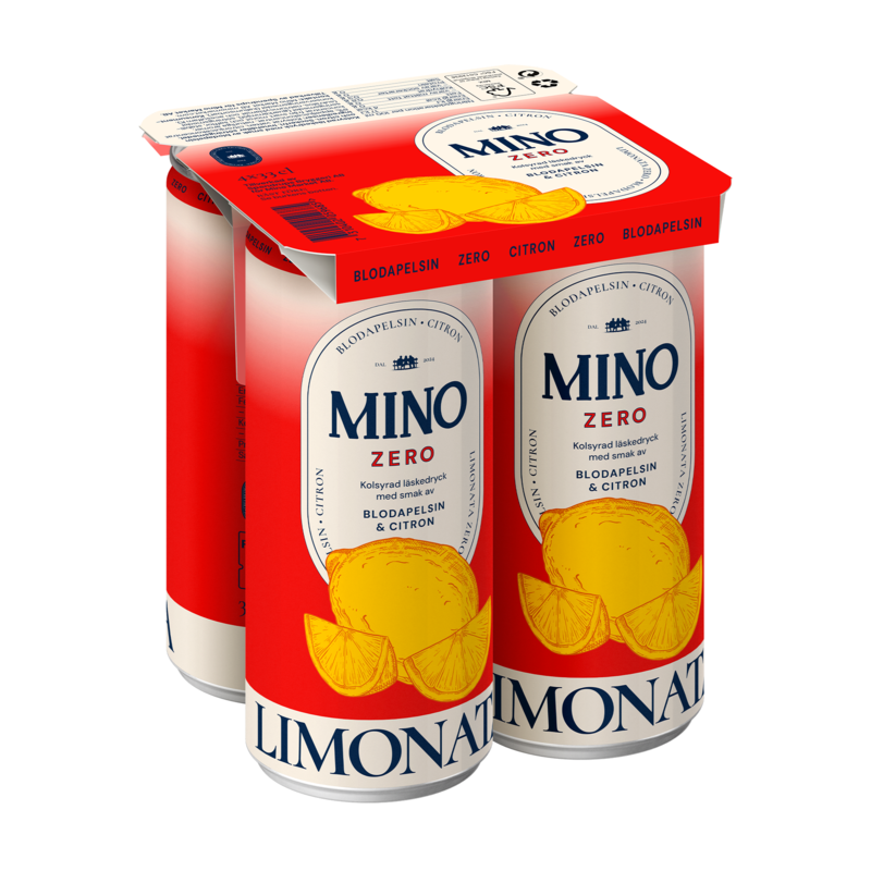 Mino Limonata Blodapelsin Citron Zero 4 x 33 cl