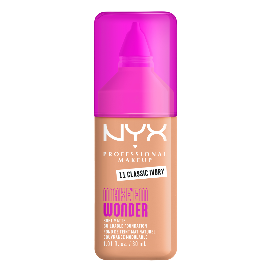 NYX Professional Makeup Make Em Wonder Foundation 11 Classic Ivory 30 ml