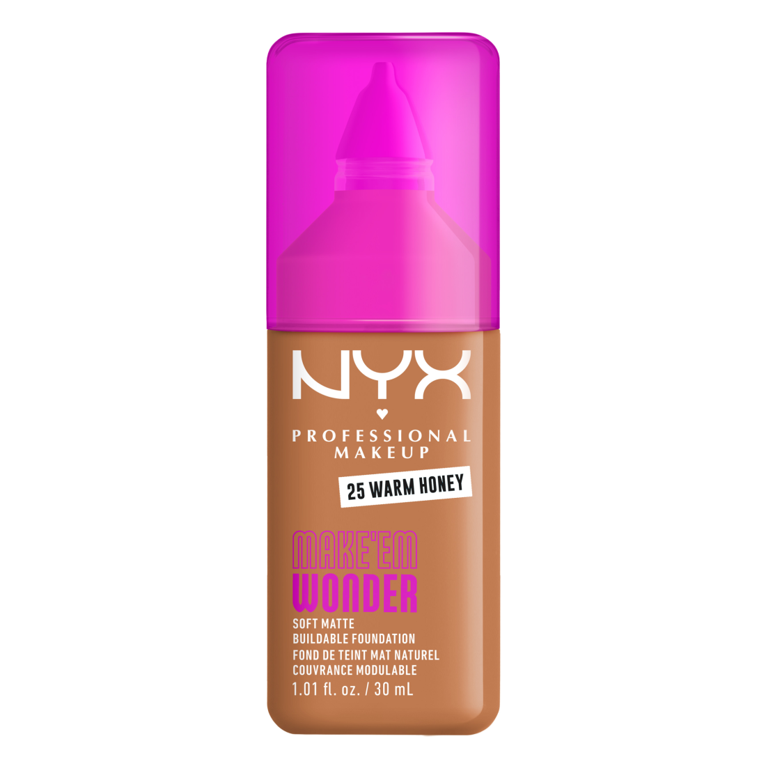 NYX Professional Makeup Make Em Wonder Foundation 25 Warm Honey 30 ml