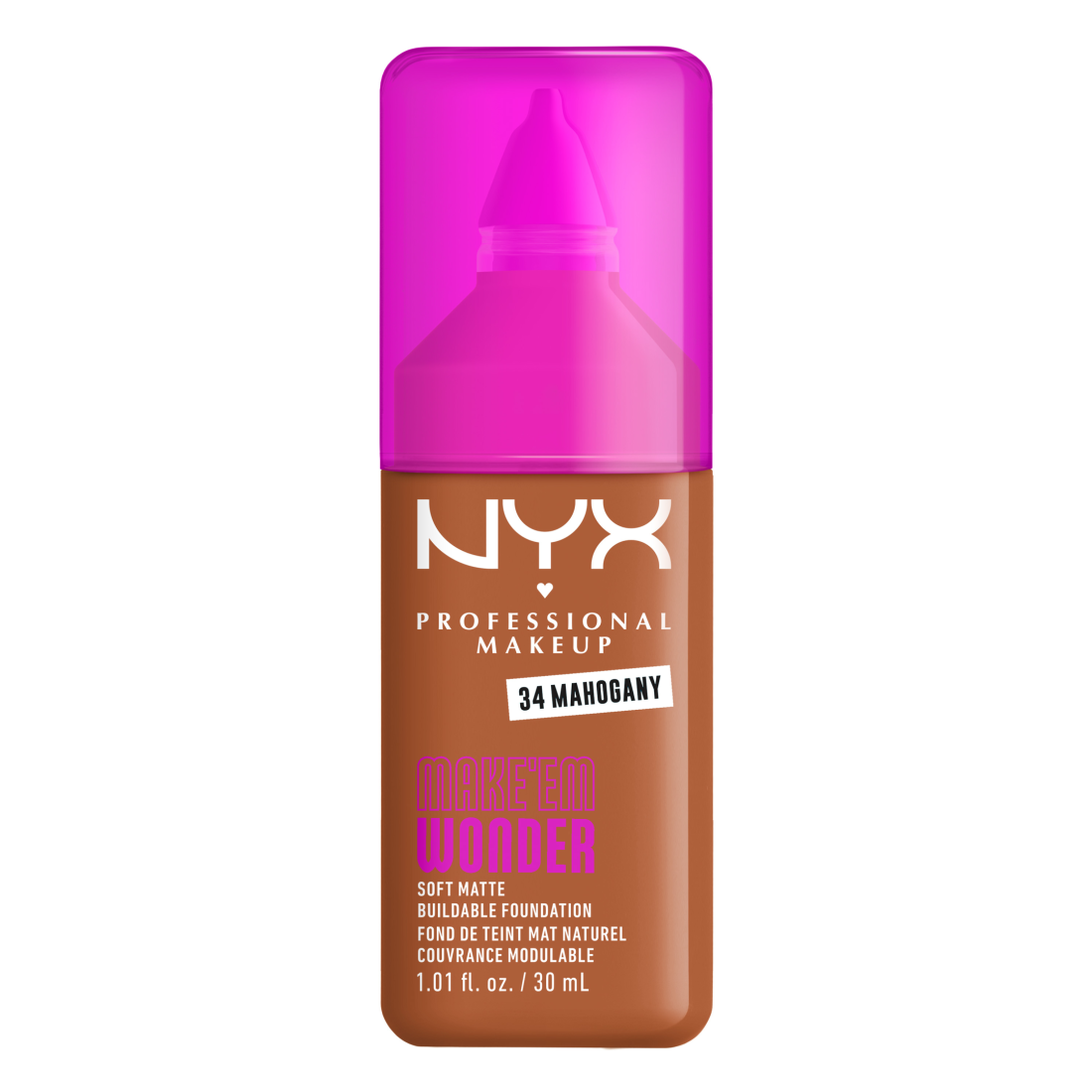 NYX Professional Makeup Make Em Wonder Foundation 34 Mahogany 30 ml