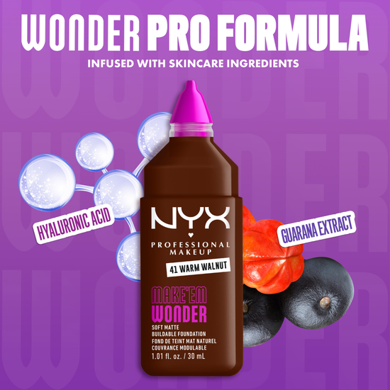 NYX Professional Makeup Make Em Wonder Foundation 41 Warm Walnut 30 ml