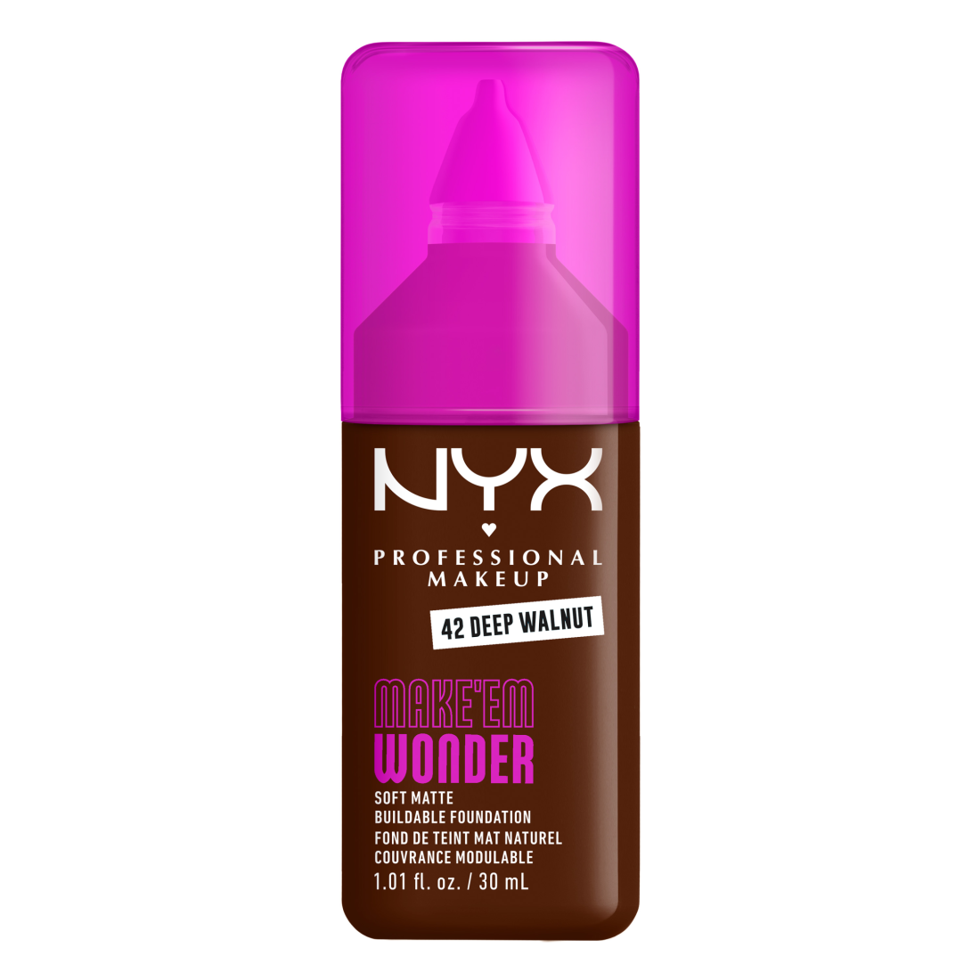 NYX Professional Makeup Make Em Wonder Foundation 42 Deep Walnut 30 ml