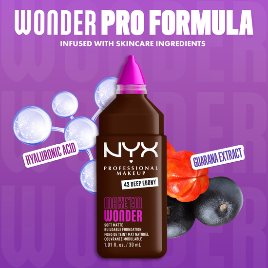 NYX Professional Makeup Make Em Wonder Foundation 43 Deep Ebony 30 ml